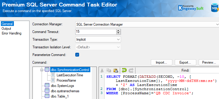 SQL Server Command Task Read Last Sync Time